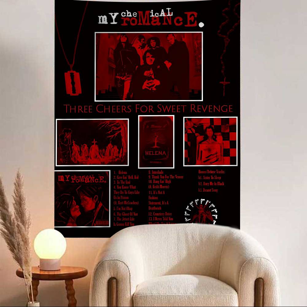 

Band My CChemical RRomance Hanging Bohemian Tapestry Bohemian Wall Tapestries Mandala Cheap Hippie Wall Hanging 74x94cm(29x37in)