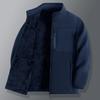 2025 Men's Autumn Winter Thick Velvet Dad Jacket - Loose Fit Cotton Top