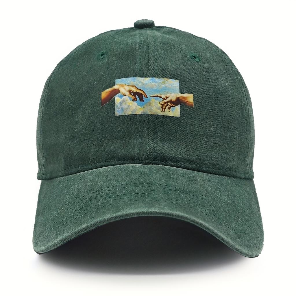 Vintage Printed Baseball Cap, Vintage and Versatile for Both Men and Women, Daily Casual and Fashionable Curved Brim Hat
