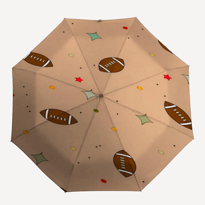 American football Theme Automatic Umbrella, Lightweight & Portable, 8 Rib, Perfect for Outdoor Travel, Birthdays, Christmas, Gifts.
