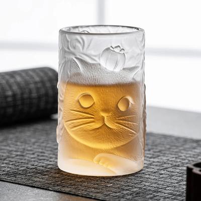 120ml Sevimli Kedi Hurma Sırlı Sır Çay Fincanı Ev Tipi Cam İçme Çay Fincanı Yaratıcı Kişisel Özel Kung Fu Usta Bardakları YENİ