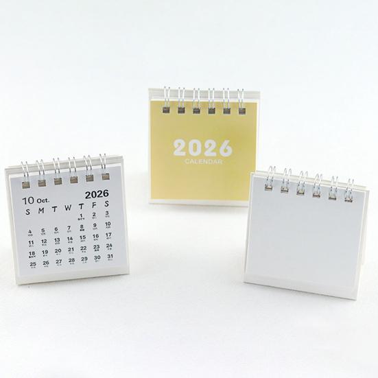 2026 Mini Desktop Calendar Cute Cartoon Desk Planner with Spiral Binding Small Planning Notebook for Office Home