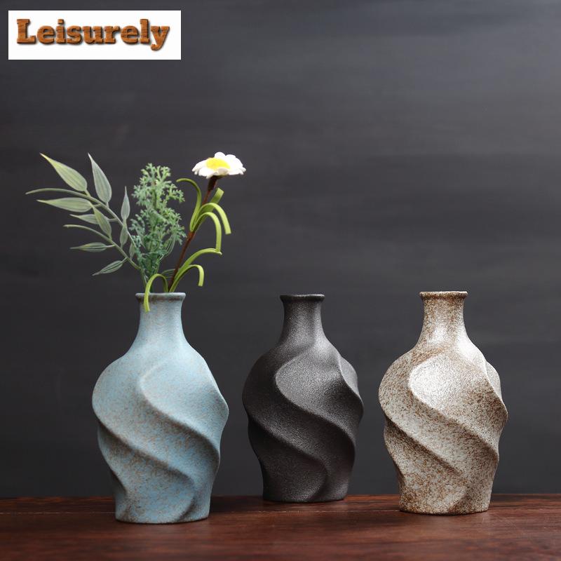 Mini Vaso in Ceramica Grezza Stile Giapponese Terrario Vintage Decorazioni per la Casa Fioriera Fioriera Domestica Decorazione Tavolino da Tè