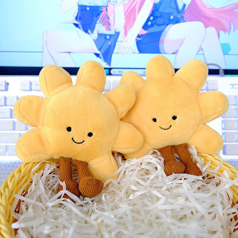 Adorable Smile Face Yellow Sun Plushie Stuffed Cute Cartoon Weather Plush Toy For Kid Bedroom Decor Sofa Throw Pillow