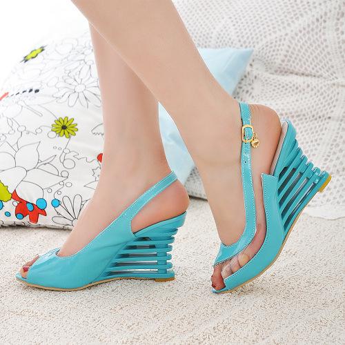 Fashion Shoes Cswo01 Women's New Heel Sandals Buckle Open Toe High Wedge Shoes Summer Shoes Sexy Shoes Footwear 67Yu Cm