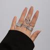 Irregular Smooth Opening Design Ring Set, Exaggerated Metal Wind Lava Retro Ring Rings