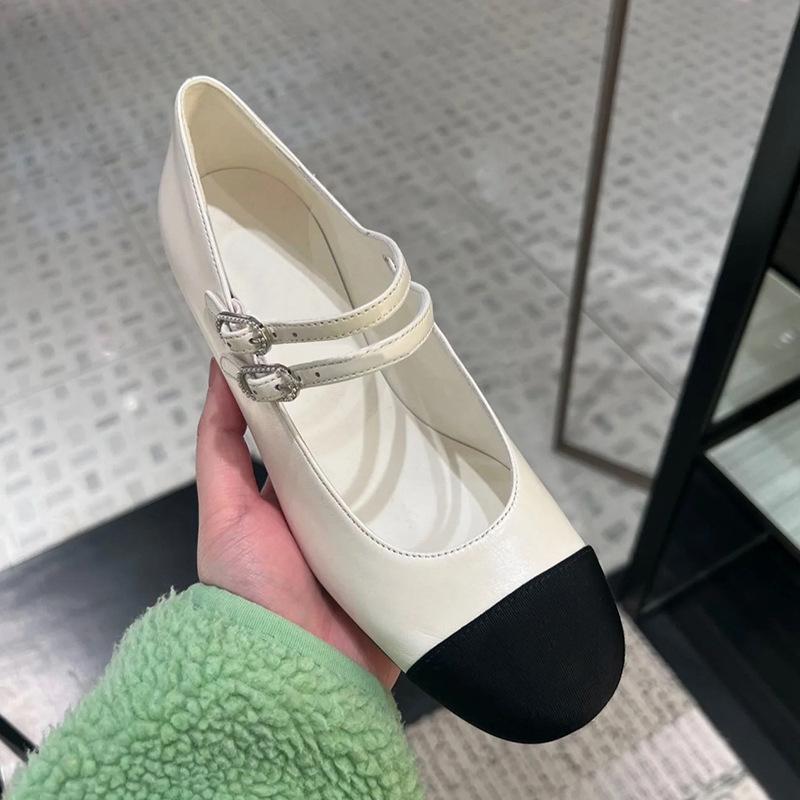 

Балетки на плоской подошве Винтажные туфли Мэри Джейн Маленькие кожаные туфли 40 белый