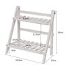 Wooden Desktop Storage Shelf 2-Tiers Foldable Multi-functional Trapezoidal Desk Display Rack Office Storage Rack Flower stand