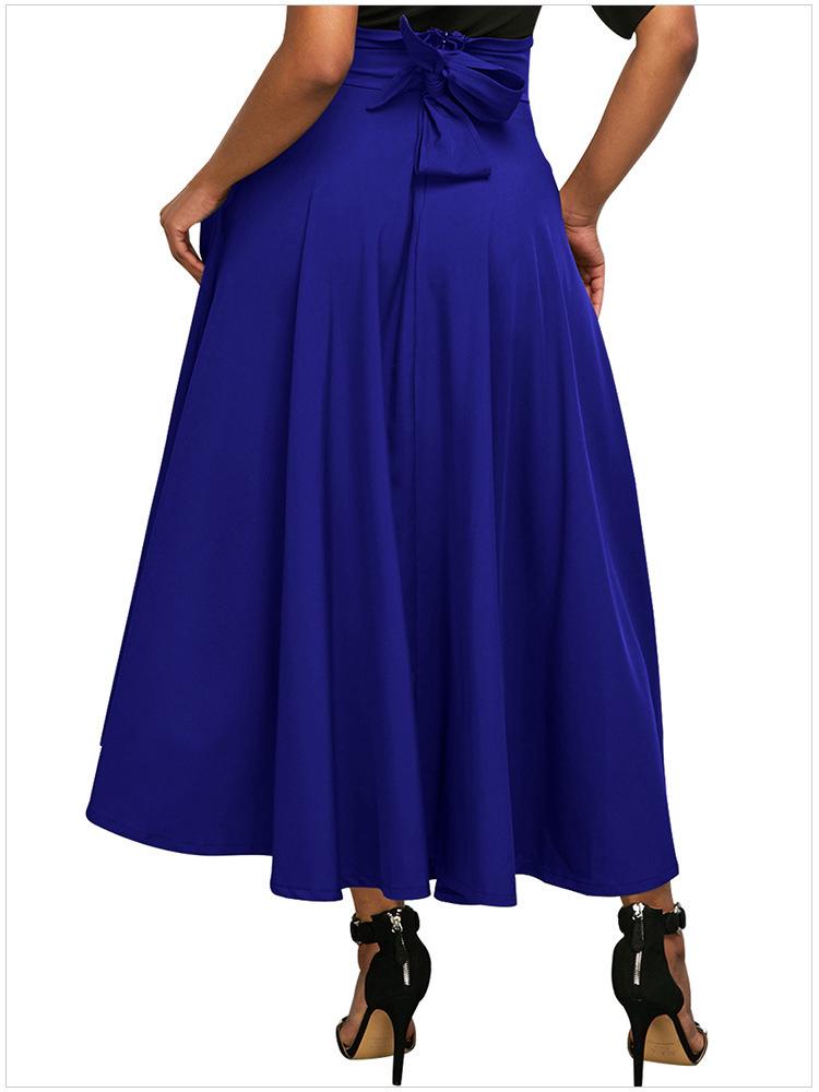 Falda Midi Plisada de Cintura Alta con Abertura Lateral, Cinturón y Bolsillos - Estilo Retro Europeo y Americano