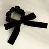 1PC Black Autumn and Winter Velvet Bow Simple Temperament Tied Hair Women's Hair Band New Autumn and Winter Advanced Sense Headrope Hair Rope