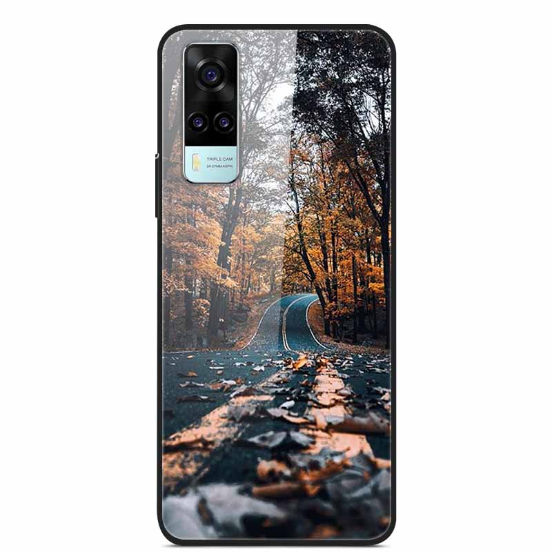 For vivo Y53S 4G Case Y31 2021 Tempered Glass Hard Back Case for vivo Y31 2021 Phone Cover Cat Bumper Fundas Capa For vivoY53 5G