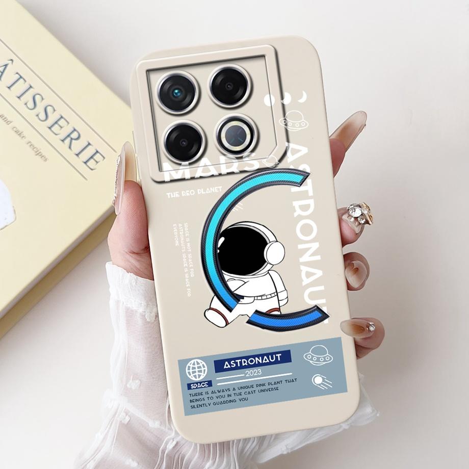 Soft Silicone TPU Matte Funda For Infinix GT 20 Pro / Infinix X6871 GT20Pro Phone Case Back Cover Astronaut Moon Night Painted