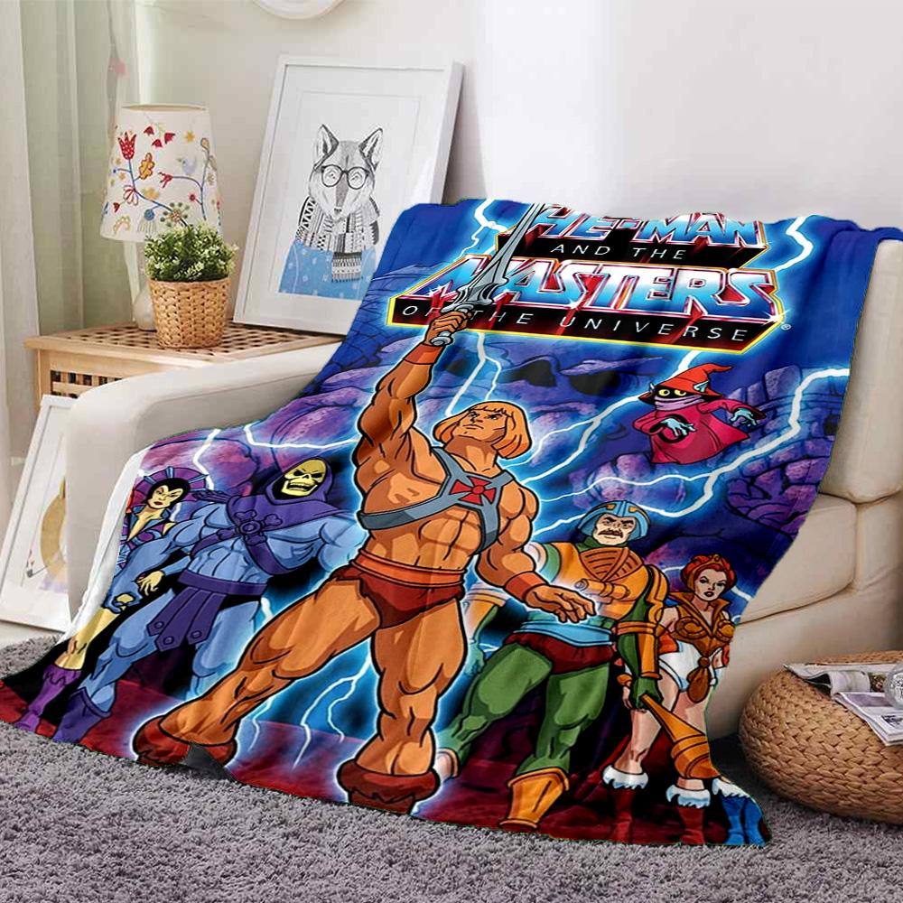 Masters Universe Adventure Flannel Blanket Super Soft Warm Cozy Blanket For Sofa Bed Office Travel Allseason Home Decor Gift