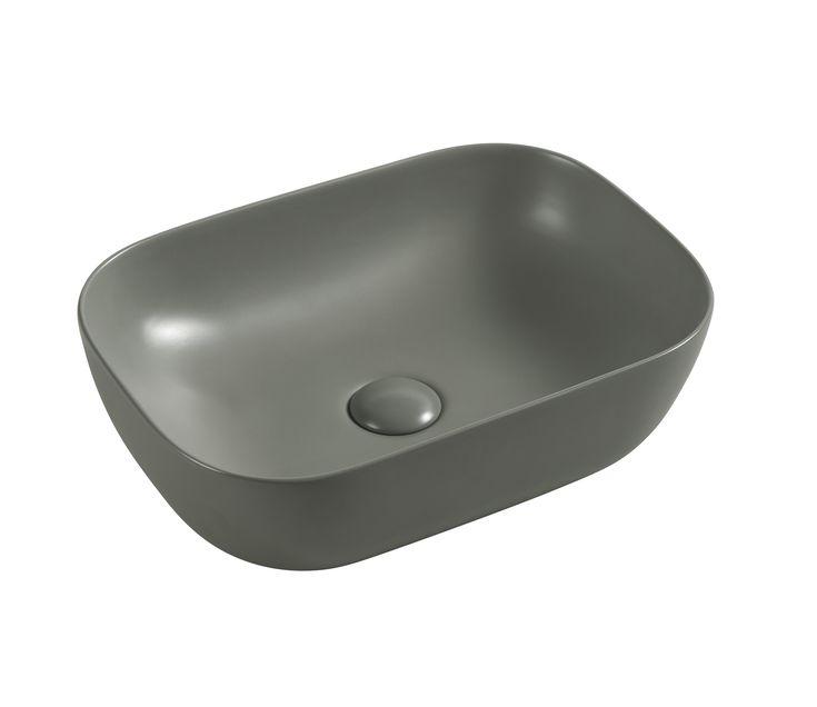 Lusso countertop washbasin 45.5X32.5 CM oval grey matt