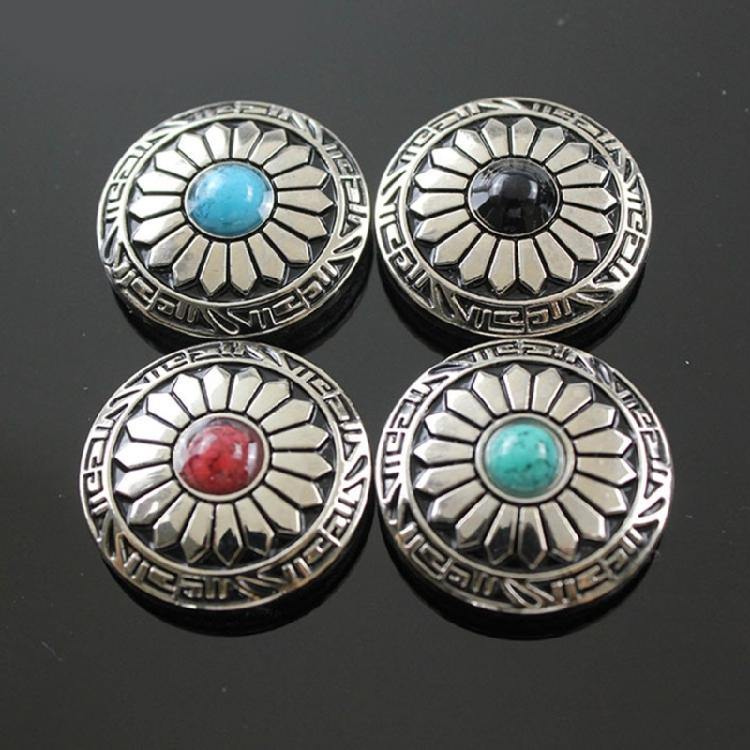 5 Pcs Leather Decorative Buttons Flower Buttons Imitation Turquoise Button for Jewellery Making Clothing Bag Dress
