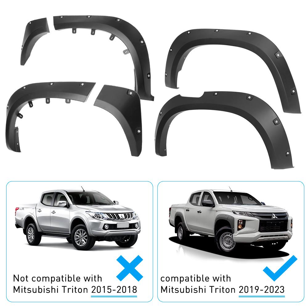 Fender Flares Wheel Arches Protection For Mitsubishi Triton 2019 2020 2025 2025 2025 Matte Black 4X4 Car Accessories Bolt Style