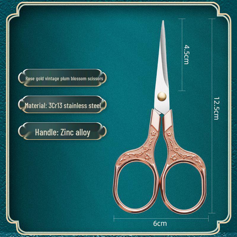 

Colorful Stainless Steel Plum Blossom Retro Scissors - Small Office & Tea Art Tool