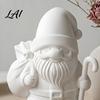 Personalized Christmas Gift 3D Printed Santa Claus Figure for DIY Painting Tabletop Desktop Holiday Statue Ornament White Resin Figurine Desk Shelf