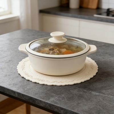 Isolierter Untersetzer Silikon Oval Rutschfest Hitzebeständig Tischset Überlegenes Faltenfreies Design Küchen Dekorative Rutschfeste Matte