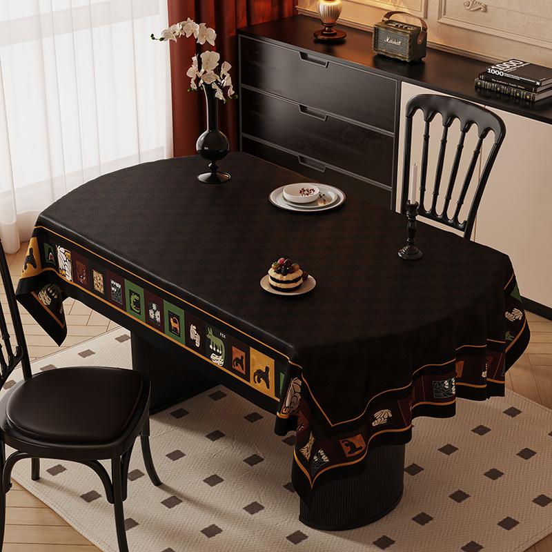 Red Tablecloth Oil-Proof And Waterproof Dining Table Cloth Household Living Room Non-Slip Wedding Coffee Table Cloth Table Anti-Scalding And Heat