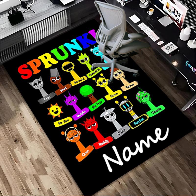 Custom Name Colorful Faces Living Room Non-Slip Area Rug Soft Carpet for Bedroom Kids Playroom Sofa Office Home Decor Doormat