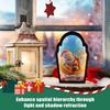 Miroir Hologramme Père Noël Rechargeable USB LED Nouveauté Festive Miroir Plastique Miroir de Noël Design Père Noël Ornement Hologramme