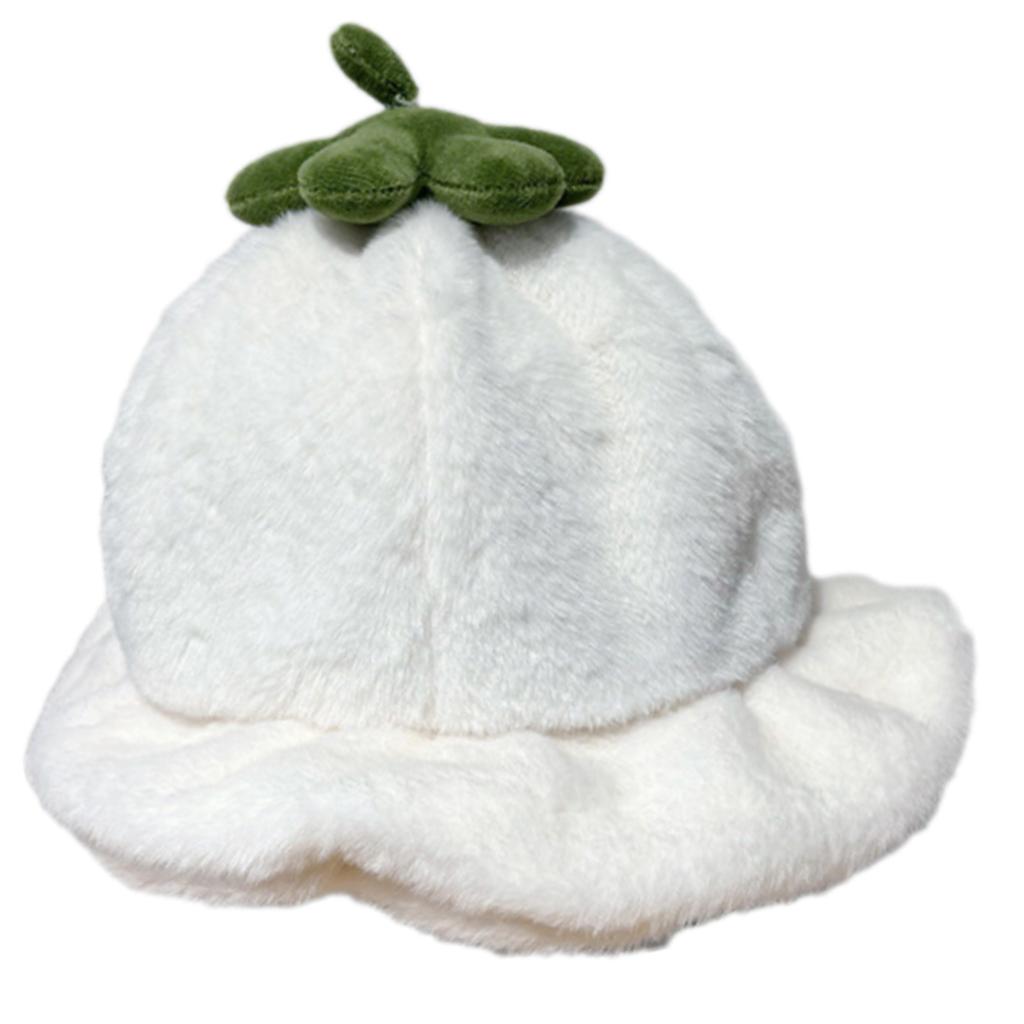 Girls Bucket Hat Fisherman Hat with Eggplant Persimmon for Vacations Photo Props Headpiece Thicken Hat Headgear