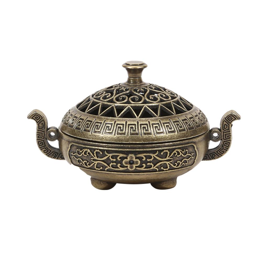 1pc Brass Incense Burner Metal Aromatherapy Holder Unscented Ideal for Yoga Meditation Bedroom Ambiance Home Decor