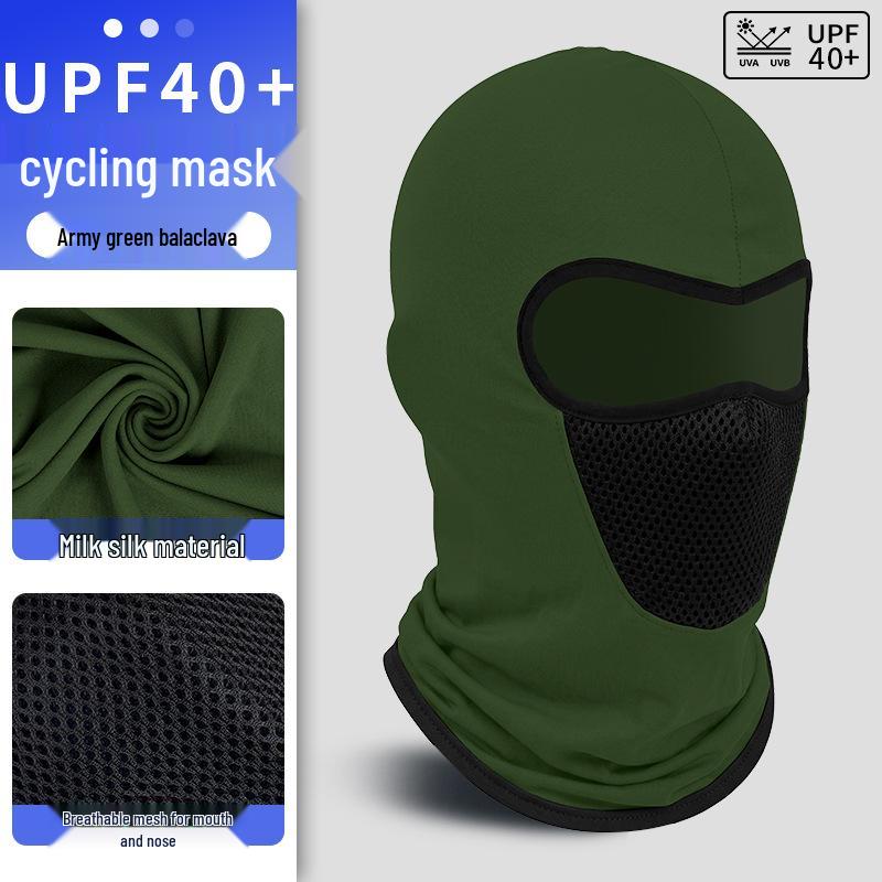 Herren Eis-Seide Vollgesichts-Motorrad-Sportmaske - Winddicht & Sonnenschutz Halsbekleidung