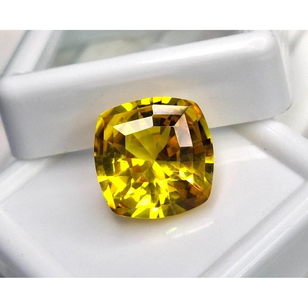 Cushion Cut Natural Yellow Sapphire 8-10 Ct Fabulous Certified Loose Gemstone