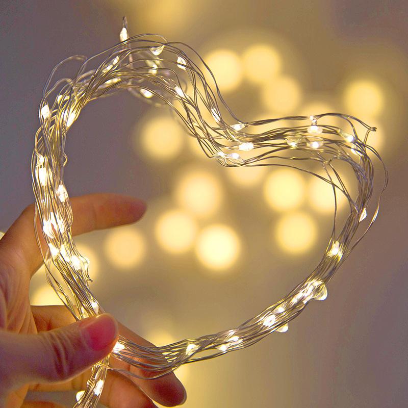 2/1M LED Copper Wire String Lights Battery Powered Garland Fairy Light Home Christmas Wedding Party Decorations Holiday Lighting