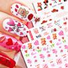 Nail Art Stickers Valentine's Day Romantic Balloon Love Rose English Adhesive Nail Stickers