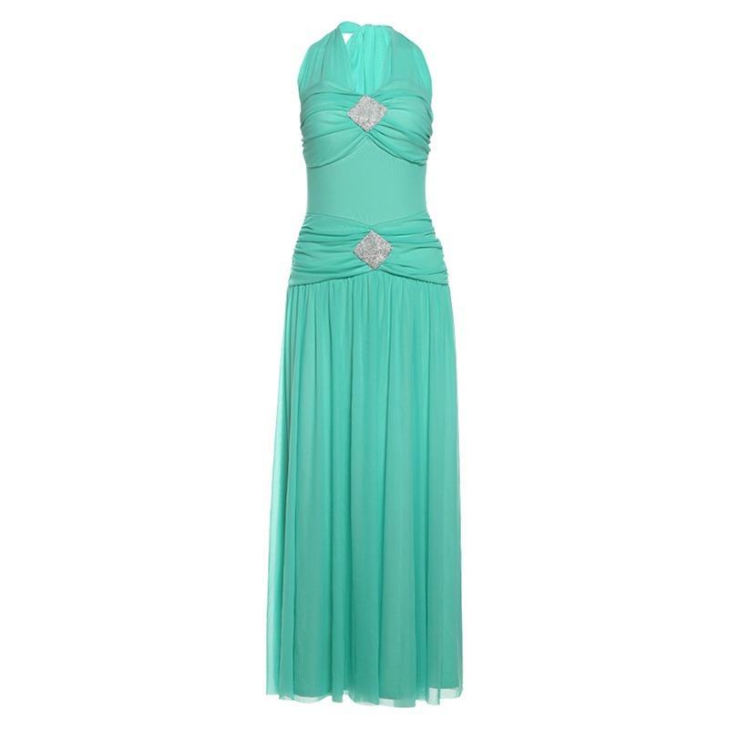 

Spring New Women s Clothing Low-cut Design Elegant and Elegant Solid Color Fashionable Versatile Dress 2XL