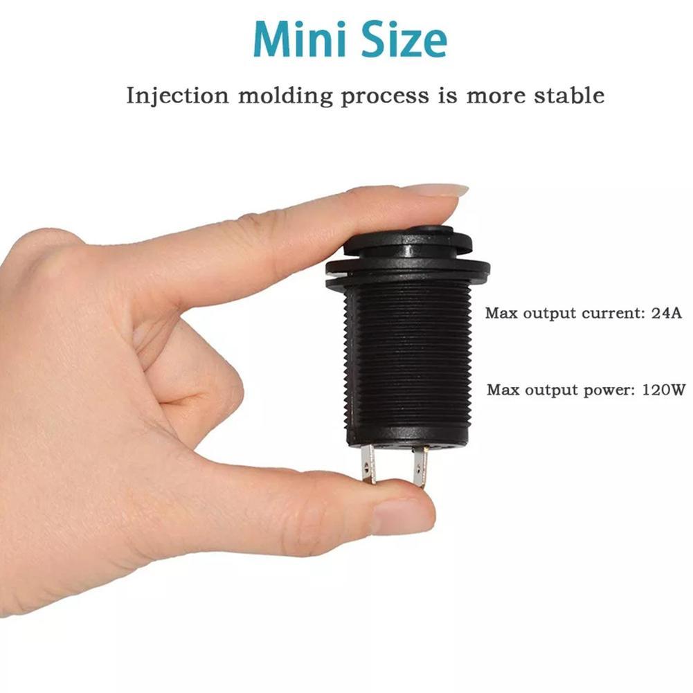 12V-24V Car Cigarette Lighter Socket Waterproof Plug Power Outlet Adapter For Marine Boat Motorcycle Truck RV ATV