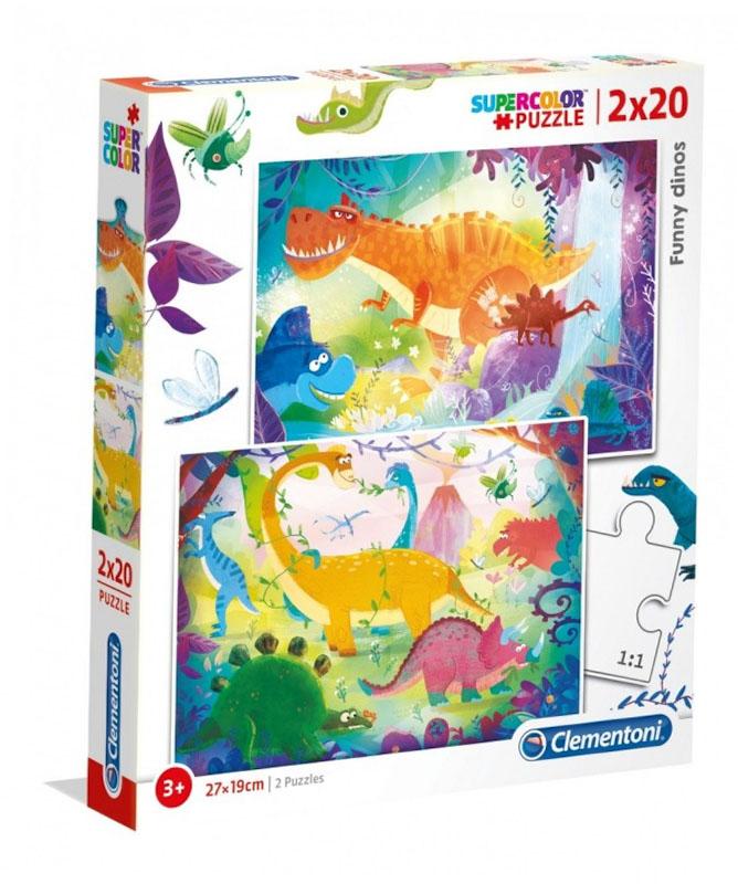 2x20 Piece Puzzle. Happy Dinosaurs