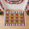 Door Mat Outdoor USA Red White Blue Welcome Rug Patriotic Mat Non-Slip Independence Day Freedom Memorial Day Indoor Entrance Outside Porch Front Decor