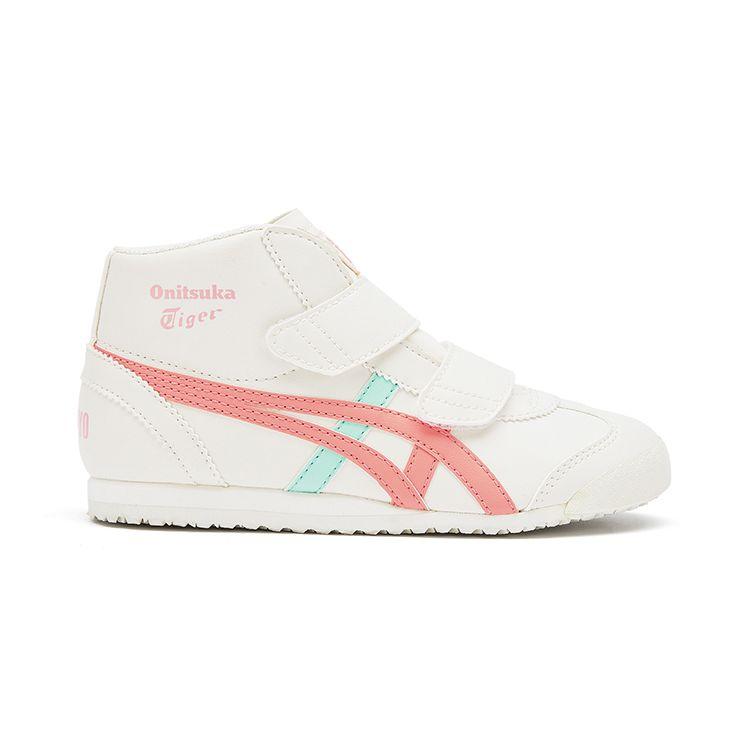 Onitsuka Tiger Mexico Mid Runner Non-Slip Shock Absorbing Wear-Resistant Mid-Top Running Shoes Kids Sneakers White 1184A132-103