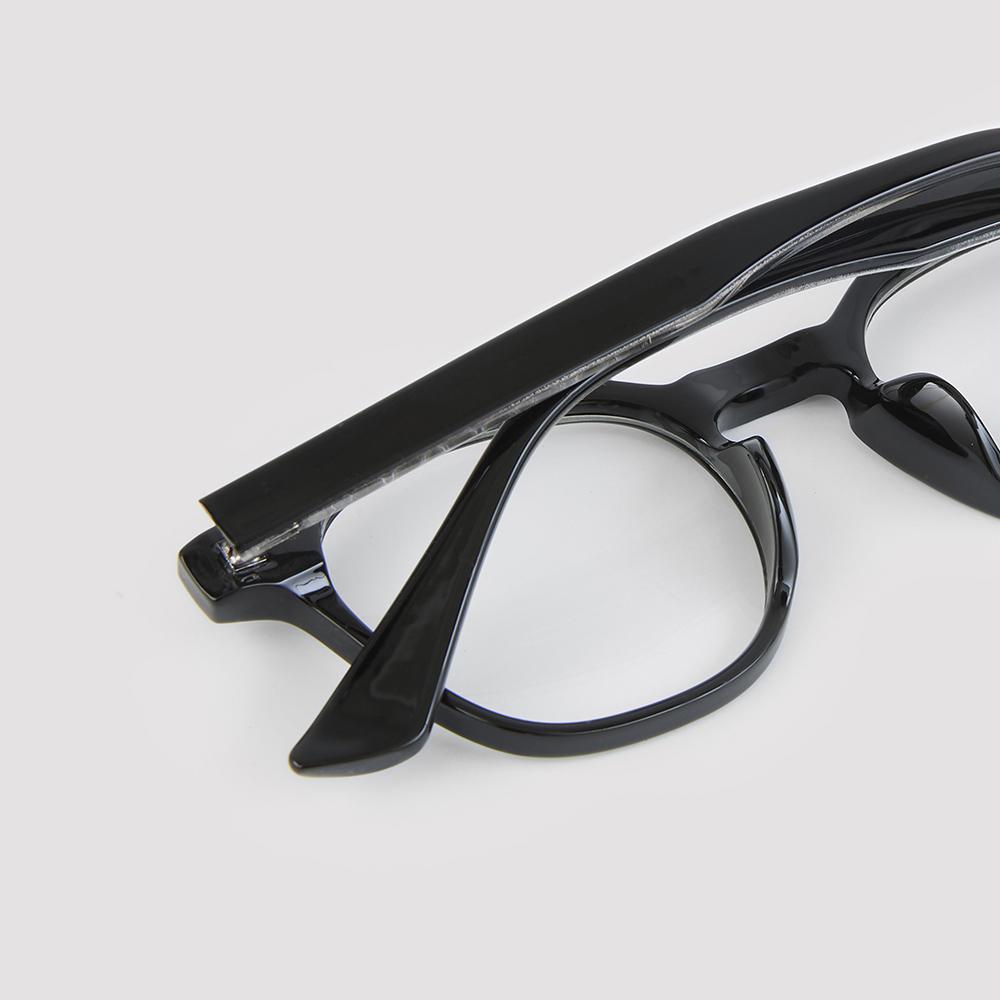 Alloaiweeo [Essential] Al5507 0909G French Square Black Eyeglass Frames Blue Light Blocking Lenses Selection