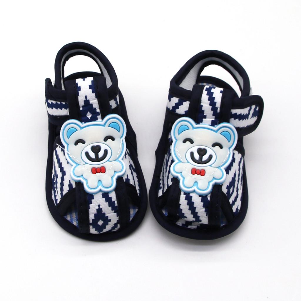 Newborn Baby Girls Printing Cartoon Prewalker Soft Sole Sandals Single Shoes