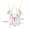 2PCS/Set Beautiful Butterfly Pendant Necklaces Best Friends Couple Magnet Choker Vintage Chain Lover Fashion Party Jewelry Gifts