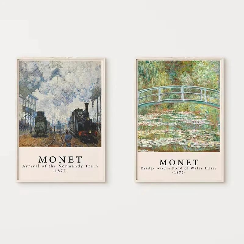 Impressionism Artist Claude Monet Poster Water Lilies Canvas Paintings Wall Art Picture for Living Room Home Decoration