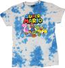 Super Mario Brother New Adult T-Shirt - Group Tie Dye Under Logo