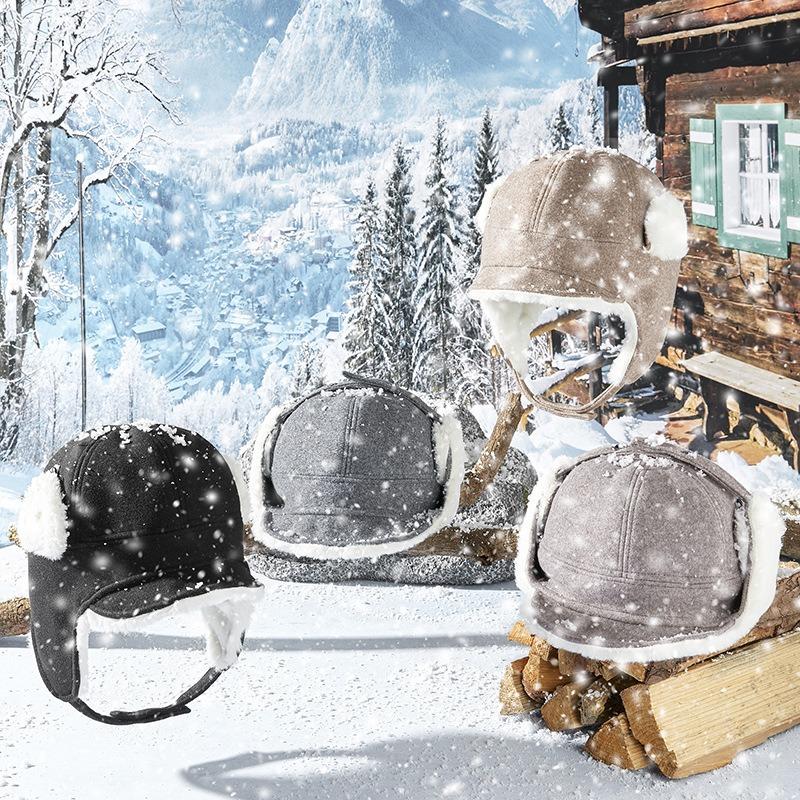 Winter hat women's autumn and winter warm, antifreeze and cold, ear protection, fluffy hat, snow ski hat