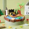 Multicolor Landscape DIY Material Kit Resin Wood Base DIY Miniature Landscape Ornaments Mini Size Cartoon Statue