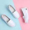 Thick-soled nurse shoes women's leather wedge heel air cushion soft sole non-slip, breathable and not tired feet flat-soled heightening comfortable