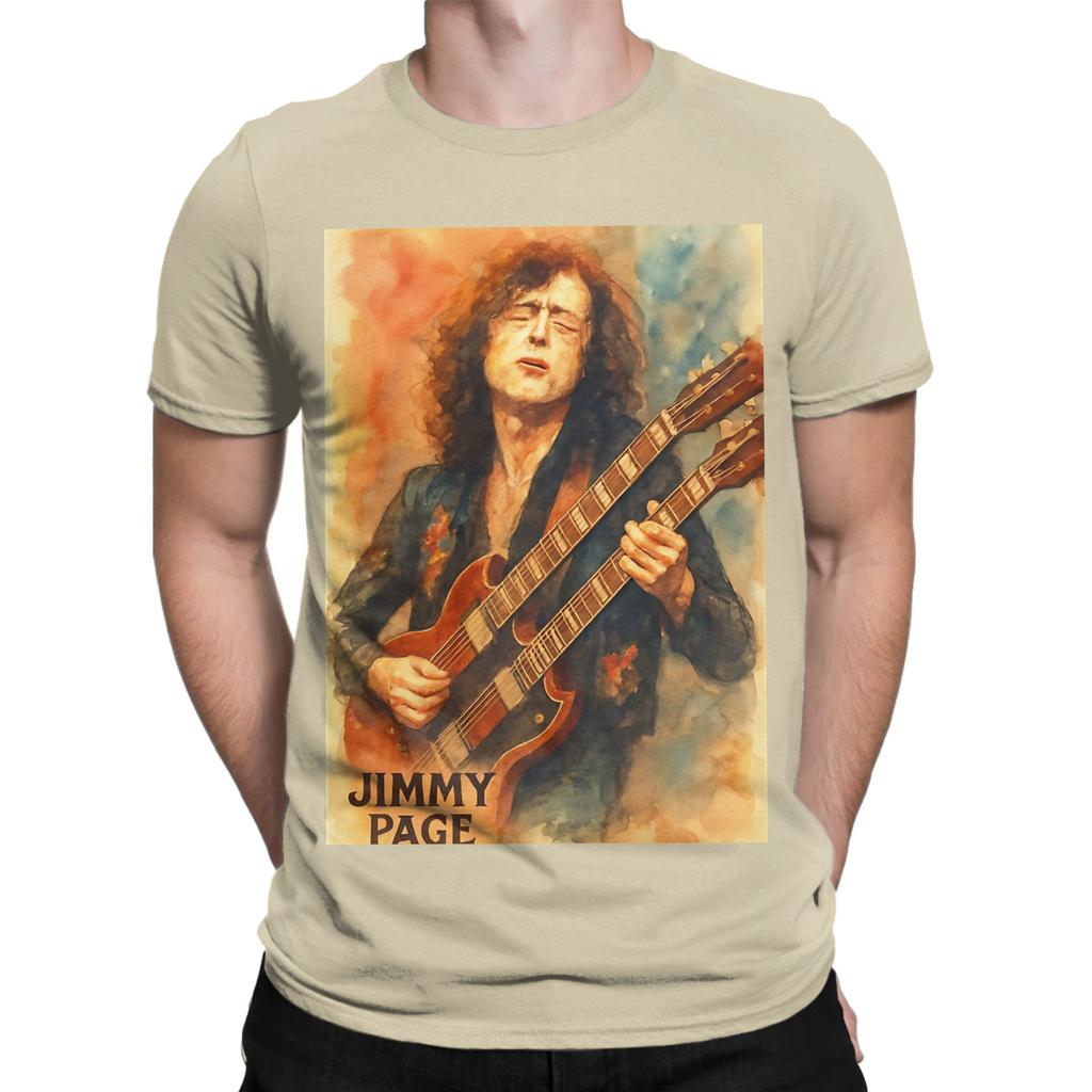 Jimmy Page painting Funny Graphic 100 Cotton TShirt Jimmy Page Tops Tees For Unisex