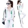 Women's Casual Plus Size Hooded Sports Suit - Spring/Autumn Two-Piece Set with Loose-Fit Long Sleeve Hoodie