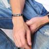 Bracelet en Cuir Nœud Infini pour Homme Anniversaire Noël Anniversaire Hommes Liés Ensemble pour Toujours Bracelet Manchette Tressé pour Fils
