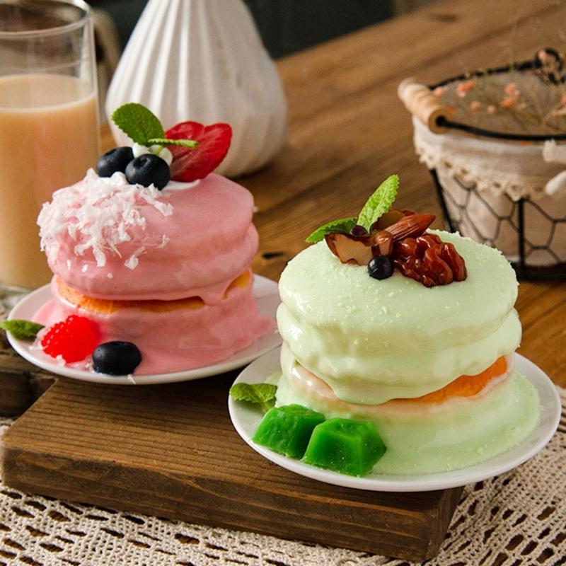 Realistic Dessert Model Faux Cake Decoration for Kitchen Display and Photo Shoot Artificial Food Photography Accessories