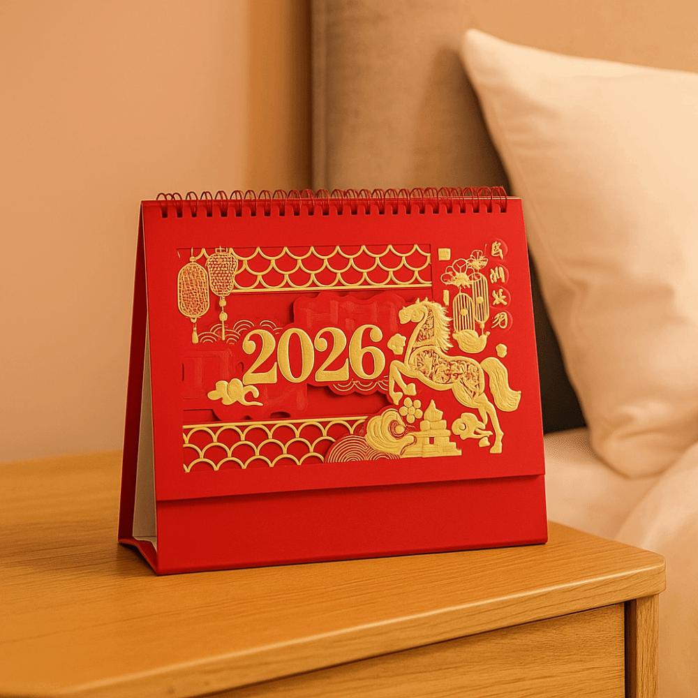 Zodiac Standing Flip Desk Calendar Traditional Desk Planner Festive Calendar Table Calendar  Office